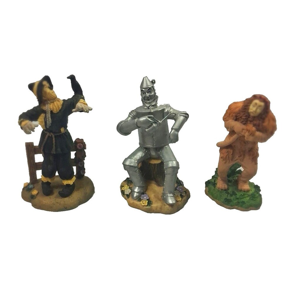 The Wizard of Oz Figurines Enesco Vintage 1999 Lot of 3 Scarecrow Tin Man Lion